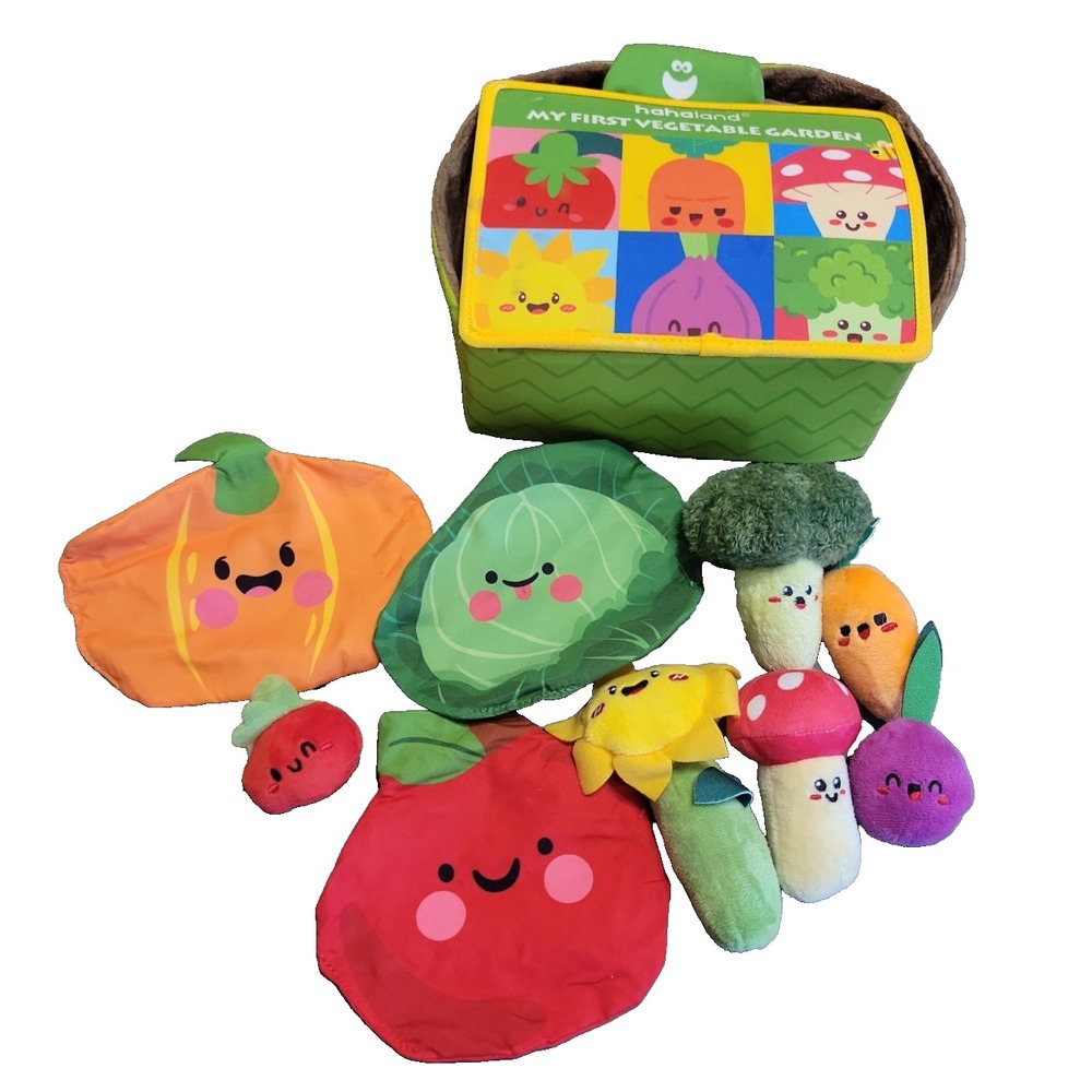 Hahaland My First Vegetable Garden Baby Sensory Montessori Plush Toy Set